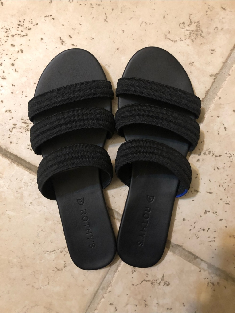 Rothy's Black Triple-Strap Slide Sandals - Women